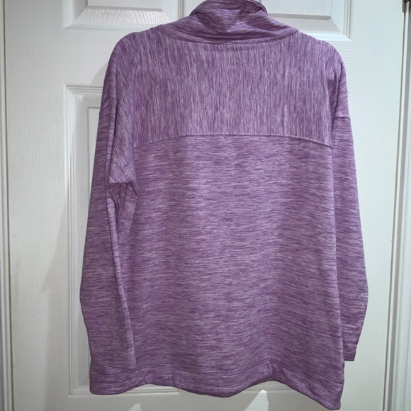 Talbots Asymmetrical Mock Neck sweatshirt sz LP space dye curved hem - Picture 5 of 7